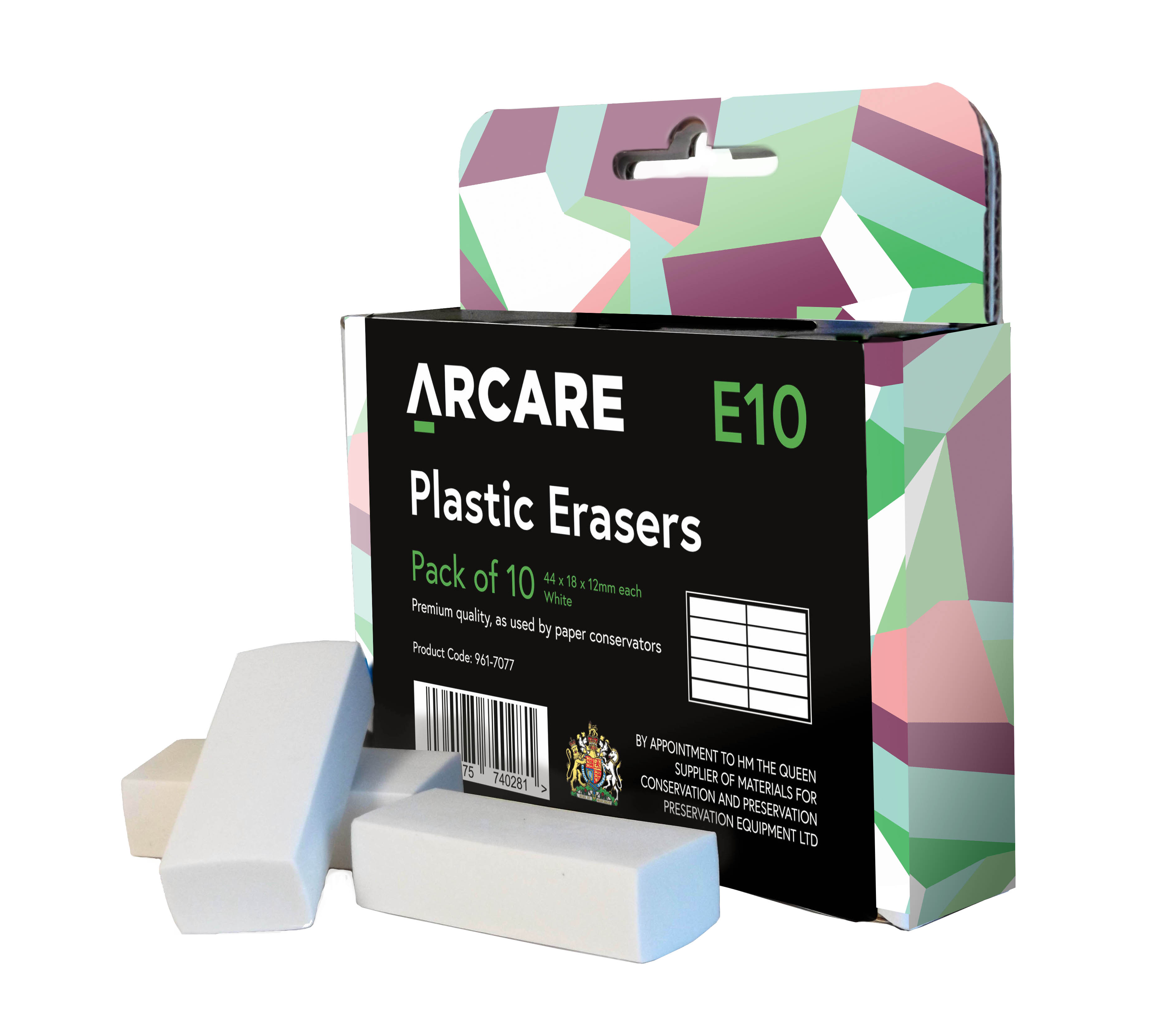 Pacific Arc White Plastic Eraser